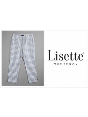 Lisette Montréal Plaid Slim Ankle Pants Made In Canada ~ Size 12